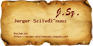 Jerger Szilvánusz névjegykártya